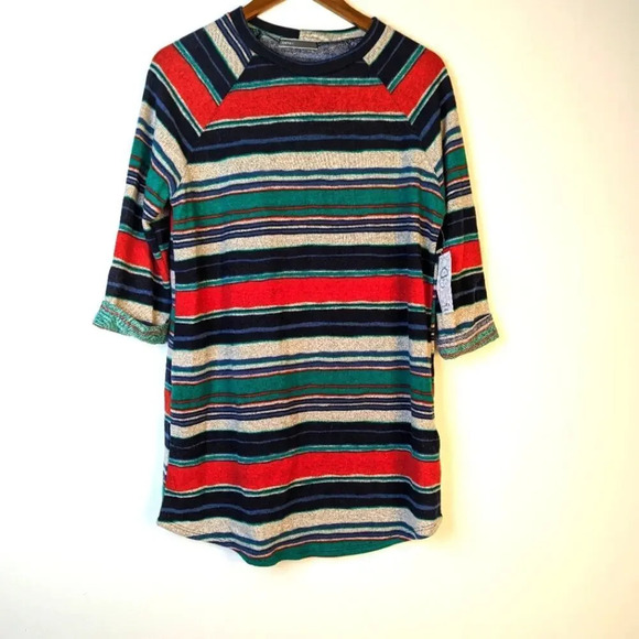 NWT Cherish Fleece Striped Dress - Large - Picture 1 of 5
